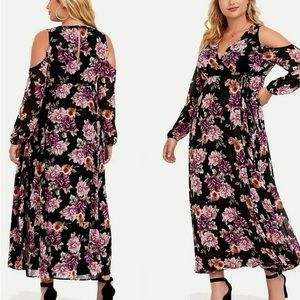 Torrid size 2 cold shoulder floor length dress